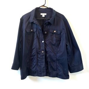 Christopher & Banks navy blue casual jacket size xl